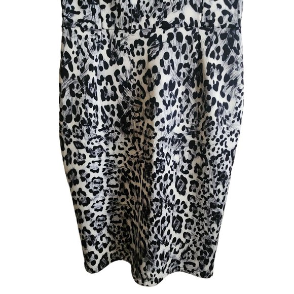 Switchblade Stiletto Animal Print Mob Wife Rockabilly Pinup Bodycon Dress - Picture 4 of 8